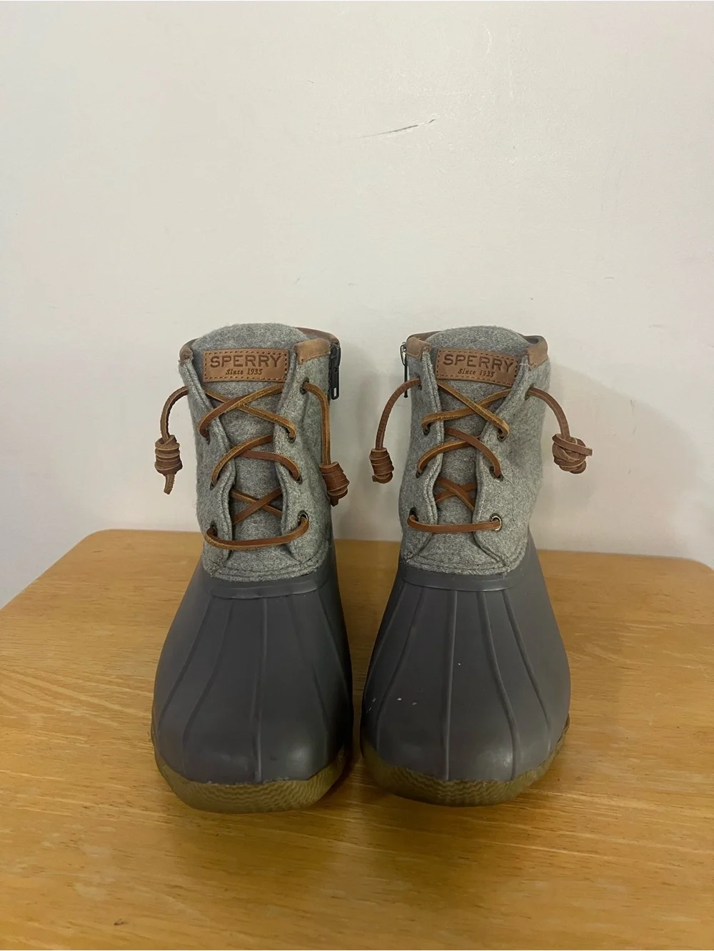 Sperry Kids Gray and Brown Waterproof Duck Boots
